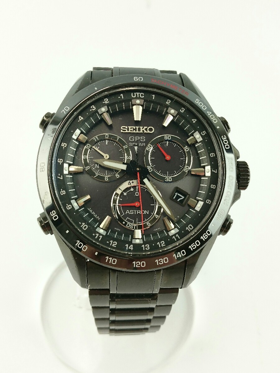 SEIKO◇ASTRON/ソーラー腕時計/アナログ/ステンレス/BLK/BLK/8X82-0AH0