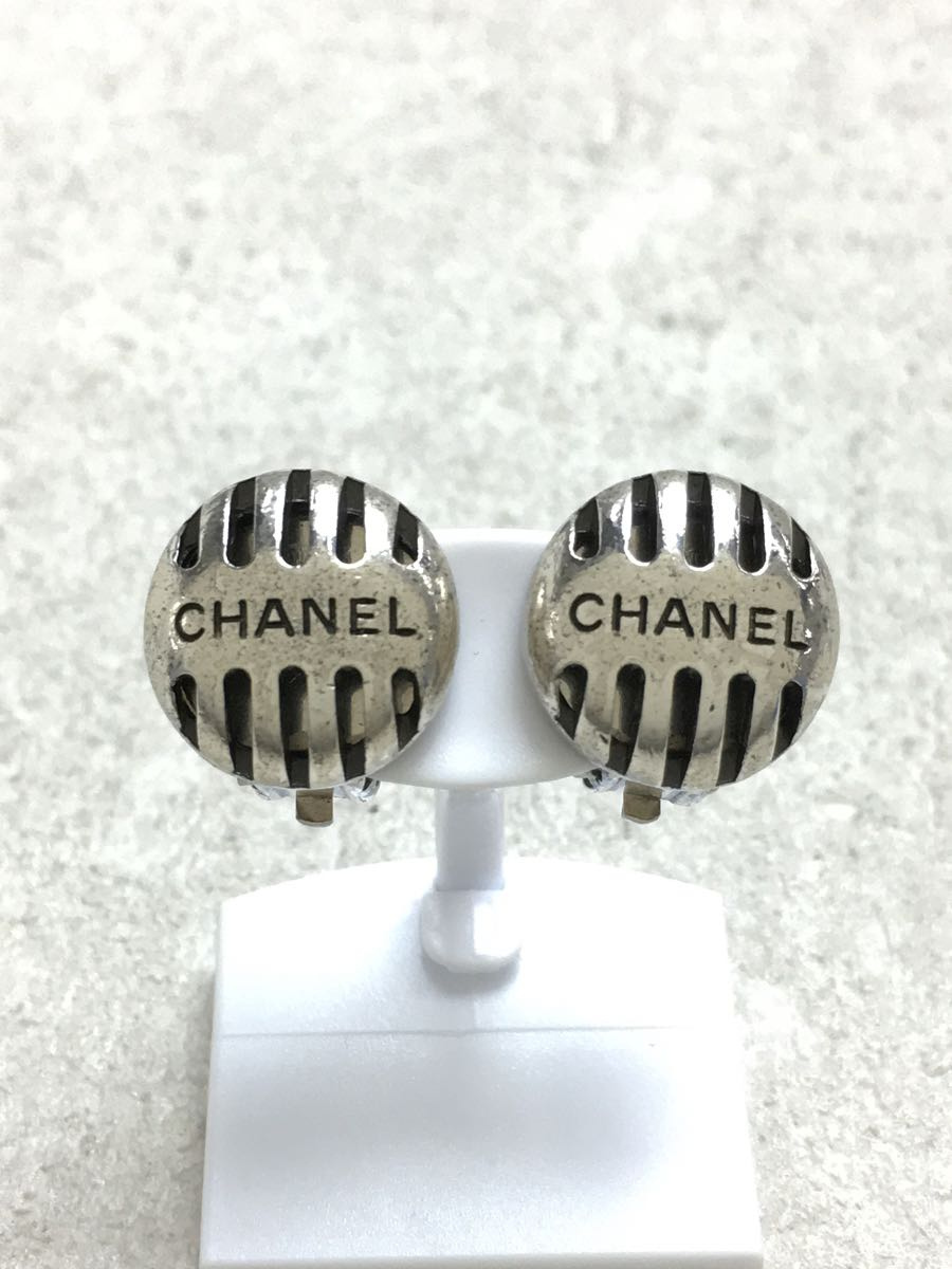 CHANEL◆イヤリング/90s/vintage/99P/メタル/SLV/滑り止めゴム欠損