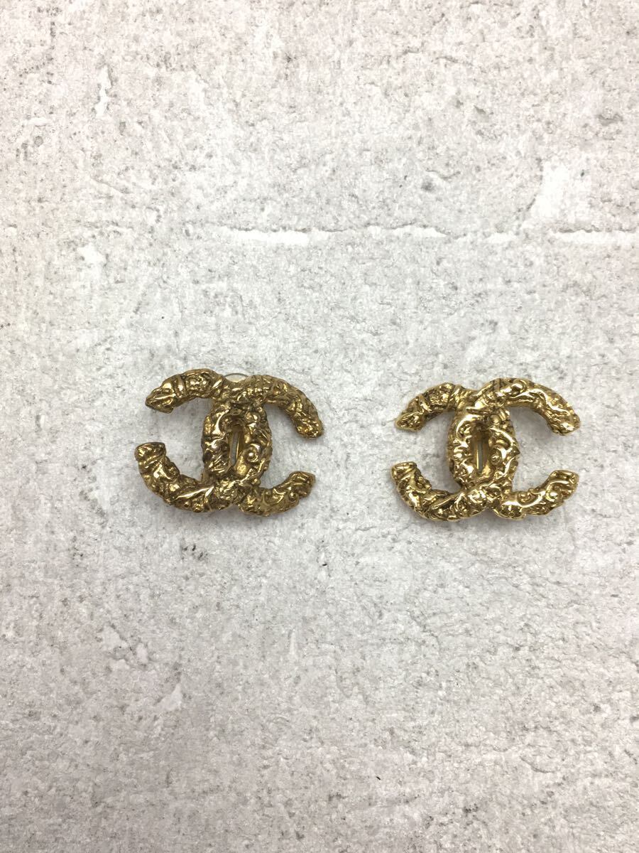 CHANEL◇イヤリング/ココマーク/溶岩/ヴィンテージ/-/GLD/レディース