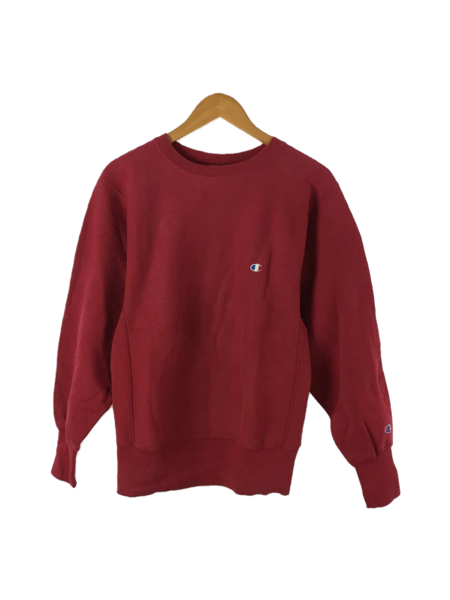 高級感 Champion◇90s/RW/USA製/スウェット/M/コットン/RED/無地 M