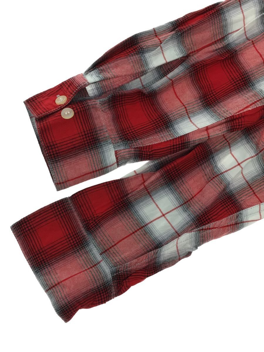 TOWN CRAFT◇長袖シャツ/-/レーヨン/RED/オンブレCK/60s/船タグ TOWN CRAFT◇長袖シャツ/-/レーヨン/RED/オンブレCK/60s/船タグ