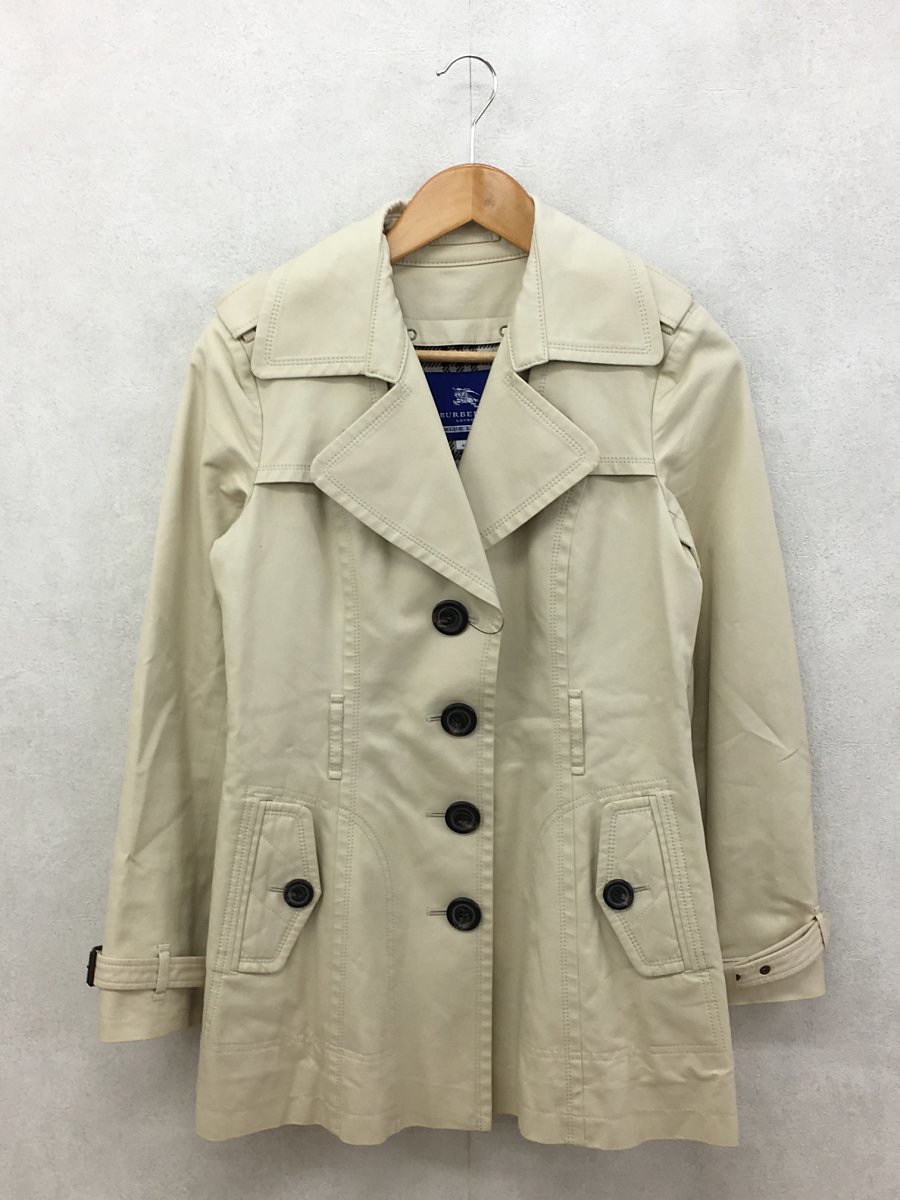 上品】 BURBERRY BLUE LABEL◇バーバリー/ピーコート/40/コットン/BEG