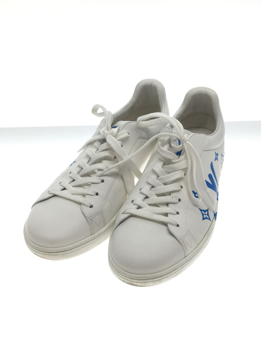 LOUIS VUITTON◇ローカットスニーカー/UK8/WHT/レザー/ソール使用感有