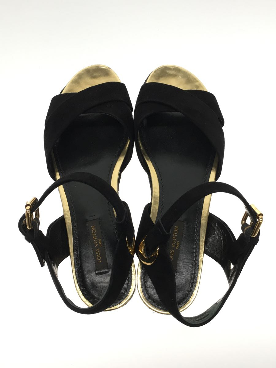 LOUIS VUITTON◇サンダル 37 ルイヴィトン LOUIS VUITTON ブラック