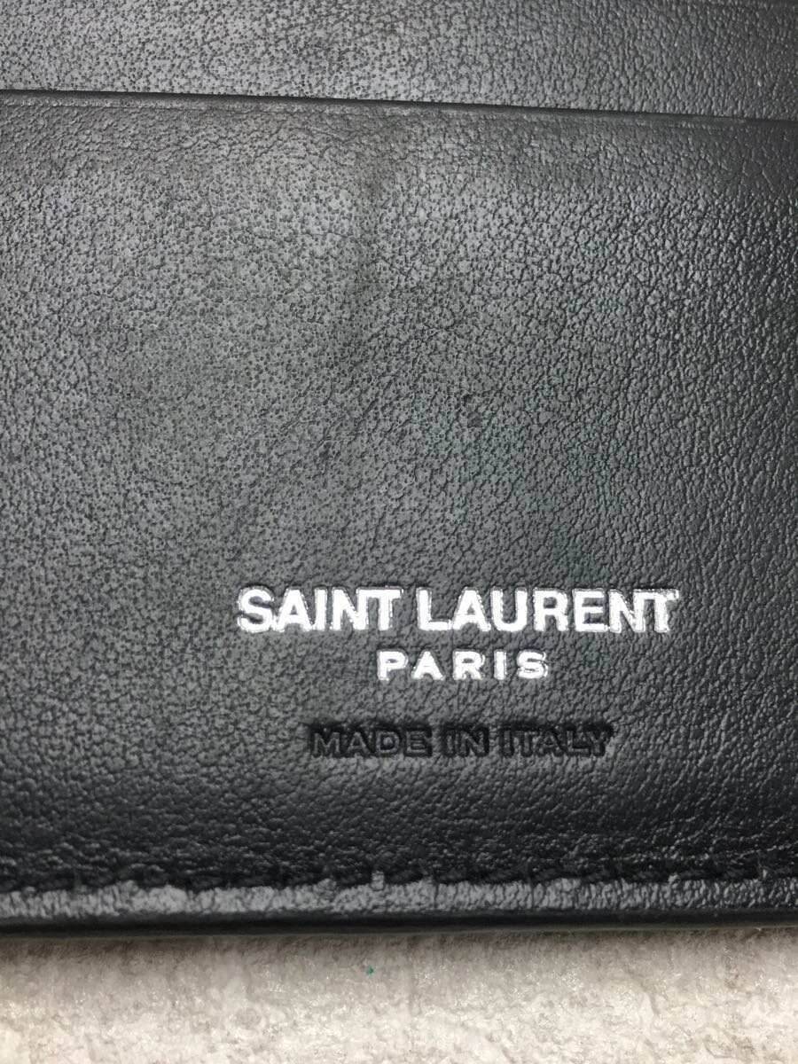 SAINT LAURENT◆財布/レザー/BLK/ART378005・0218/カードケース付 マネークリップ/サンローラン_画像3