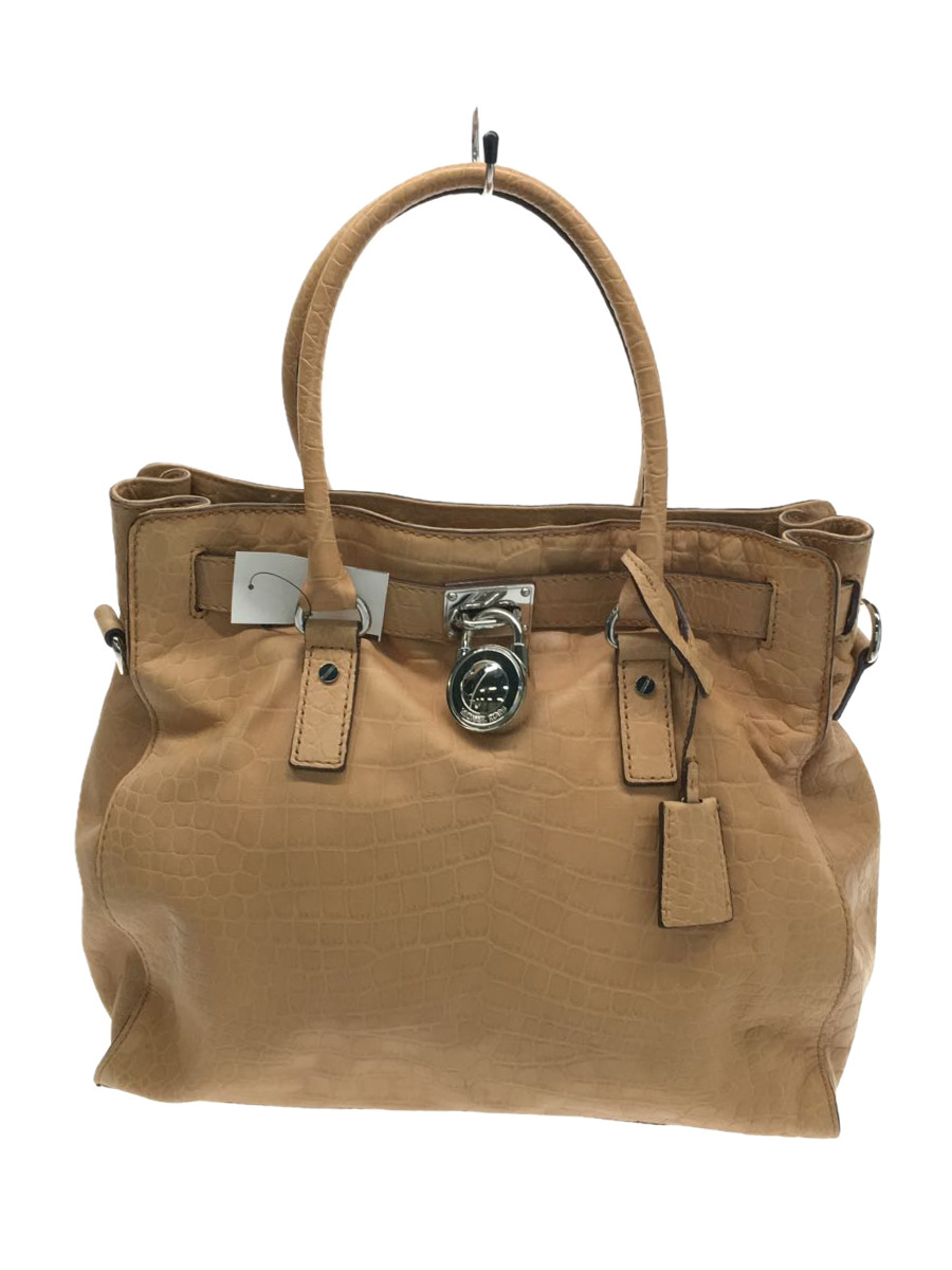 MICHAEL KORS◆トートバッグ/-/CML/クロコ型押し/ショルダー紐欠品_画像1