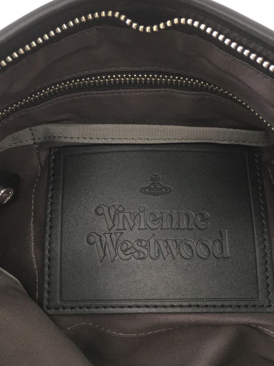 Vivienne Westwood◆HAMILTON CLUTCH BAG/オーブ型押し/レザー/BLK_画像3