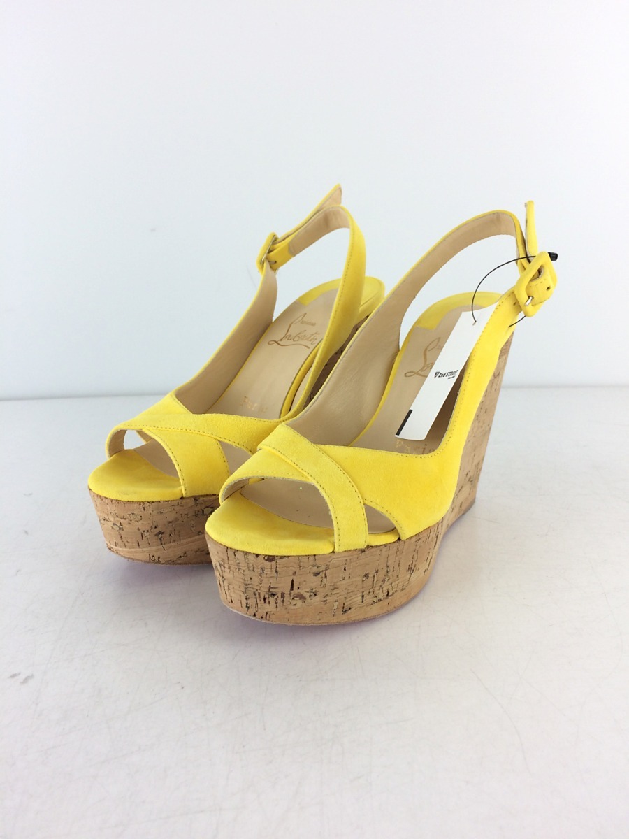 2022人気の Christian Louboutin◇サンダル/35/YLW/スウェード 22.5cm