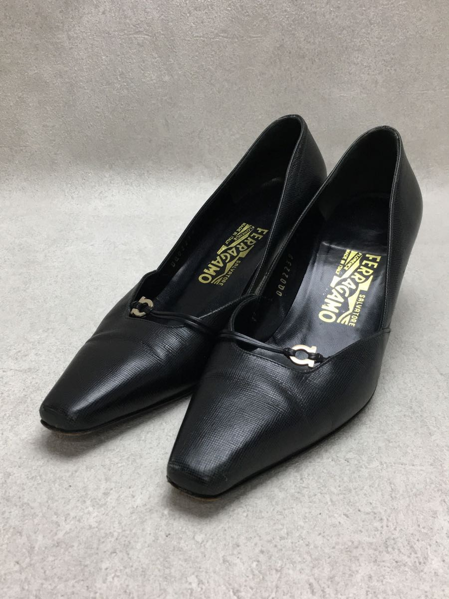 Salvatore Ferragamo◆パンプス/UK5.5/BLK/レザー_画像2