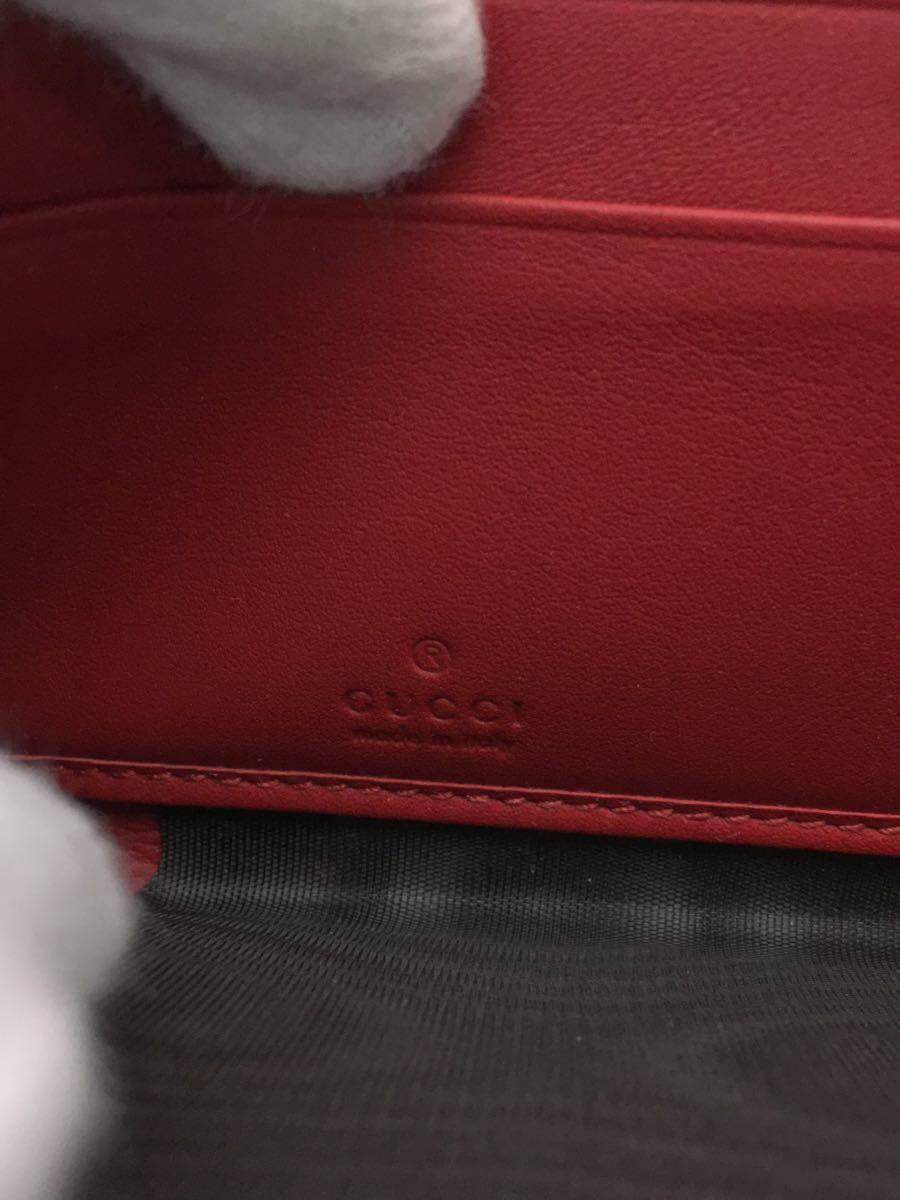 GUCCI◆長財布/レザー/RED/レディース_画像3