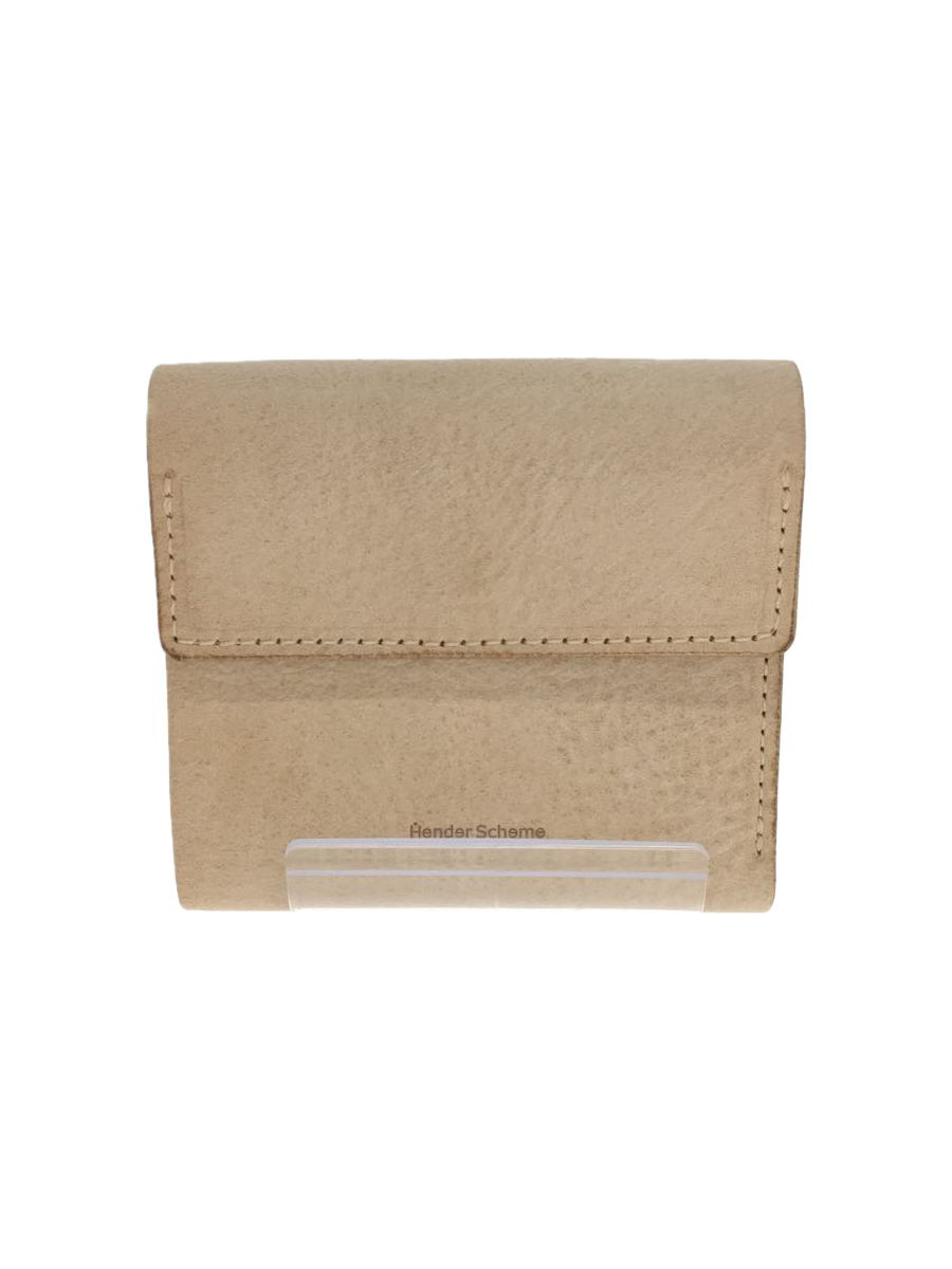 Hender Scheme◆clasp wallet/3つ折り財布/レザー/BEG