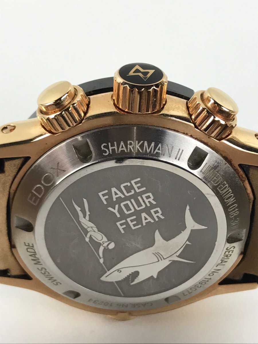 EDOX◇CHRONOFFSHORE-1 SHARKMAN II LIMITED ED腕時計/アナログ/ラバー