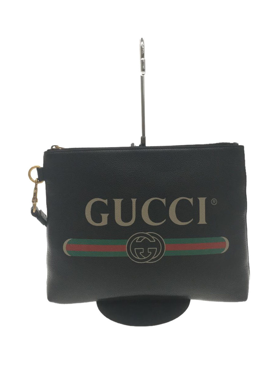 GUCCI◇ヴィンテージロゴ/クラッチバッグ/セカンドバッグ/レザー