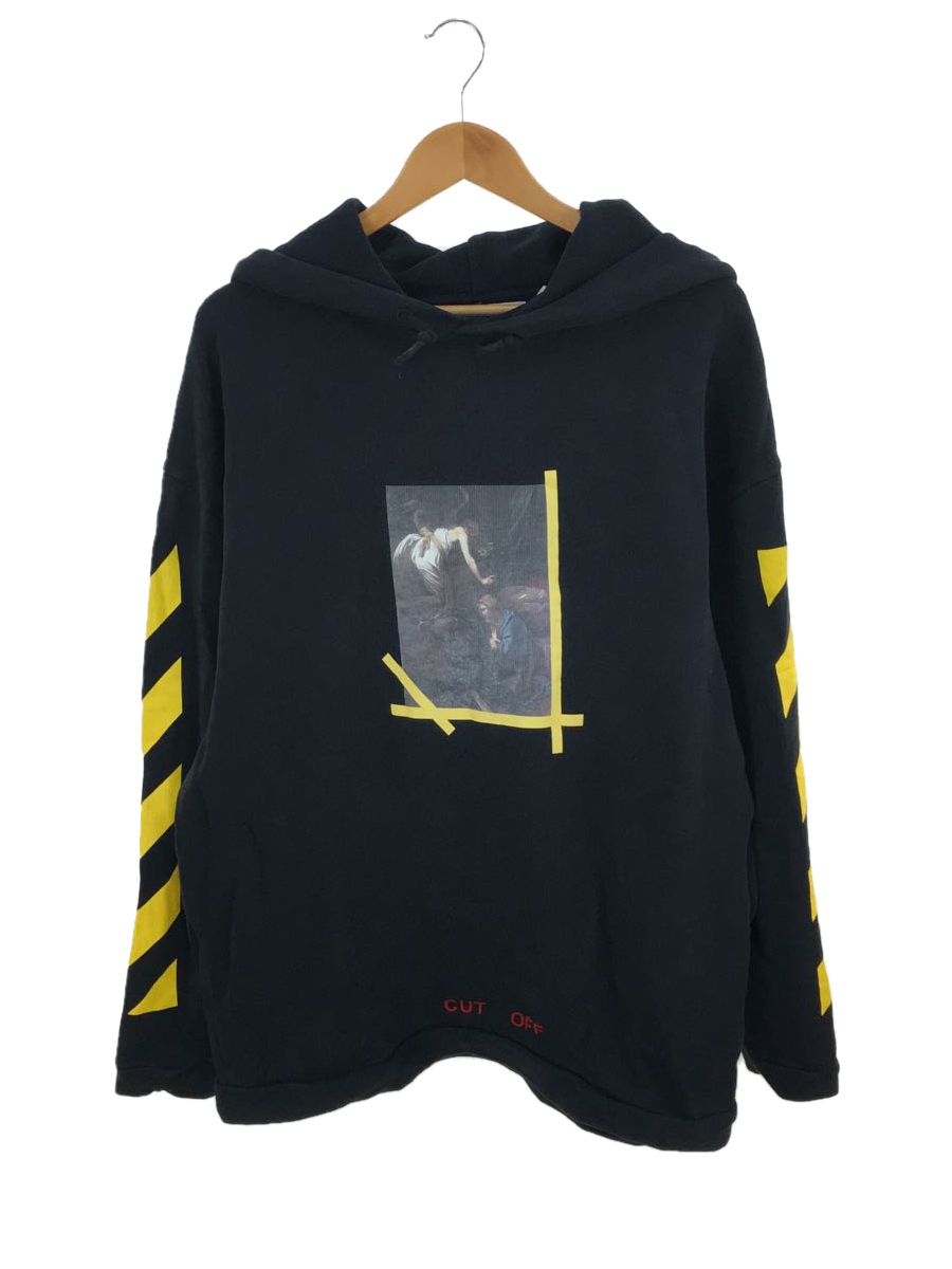 OFF-WHITE◆パーカー/XS/コットン/BLK/使用感有