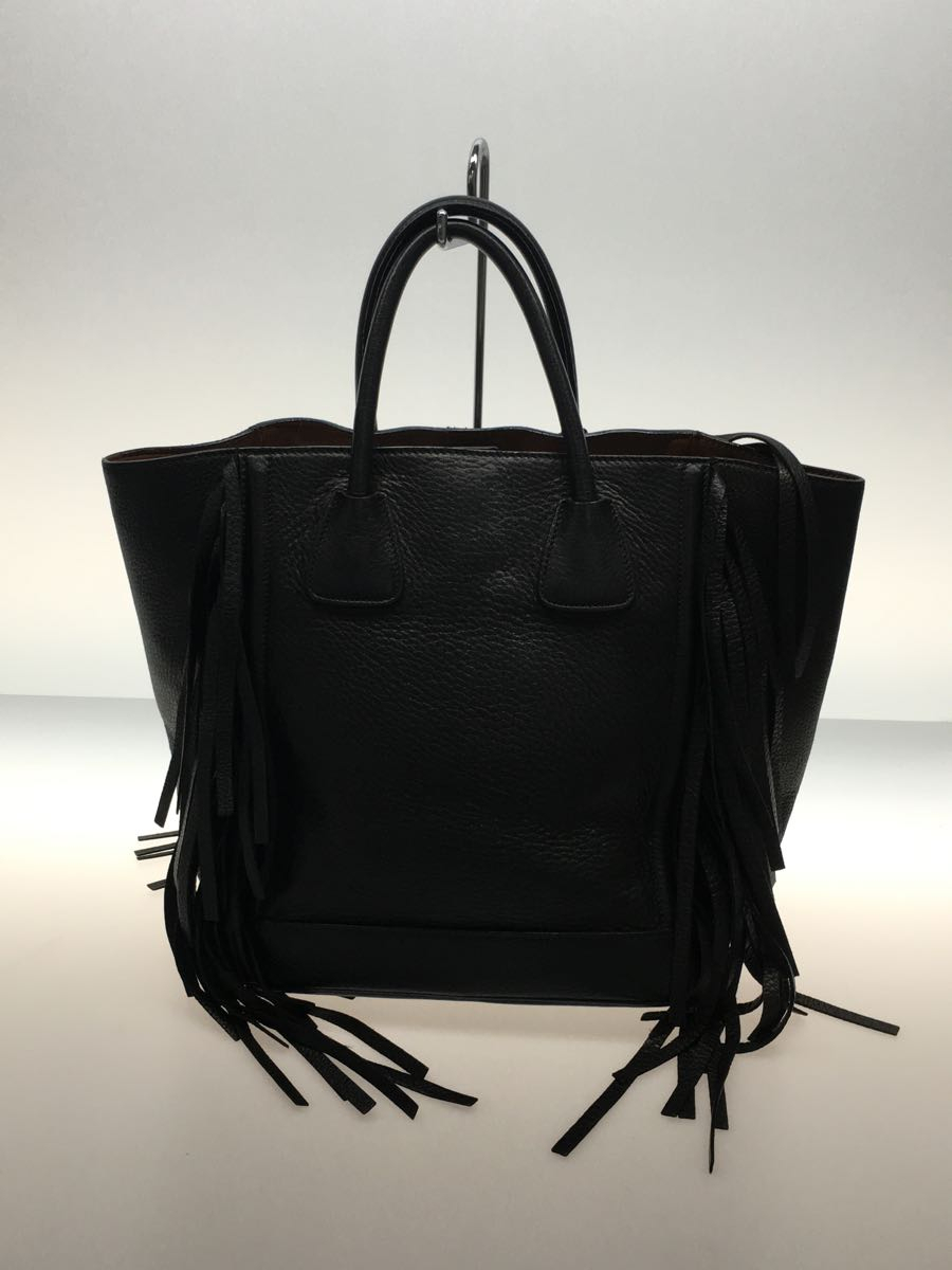 小物などお買い得な福袋 PRADA◇フリンジトートバッグ/レザー/BLK/無地