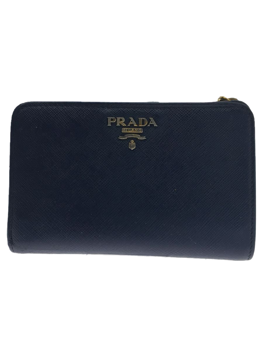 PRADA◆1ML225_ZLP/2つ折り財布/PVC/NVY/レディース