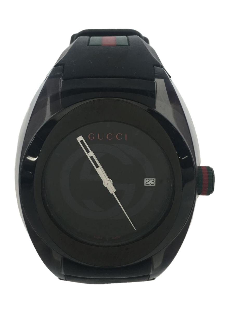 驚きの価格が実現! GUCCI◇SYNC/クォーツ腕時計/アナログ/ラバー
