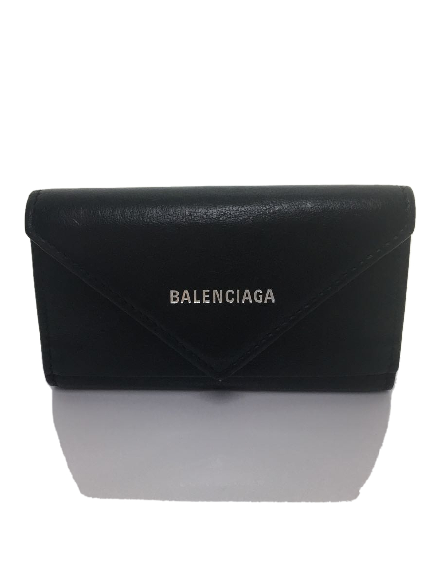 優先配送 BALENCIAGA◇キーケース/レザー/BLK/無地/メンズ/499204 キー