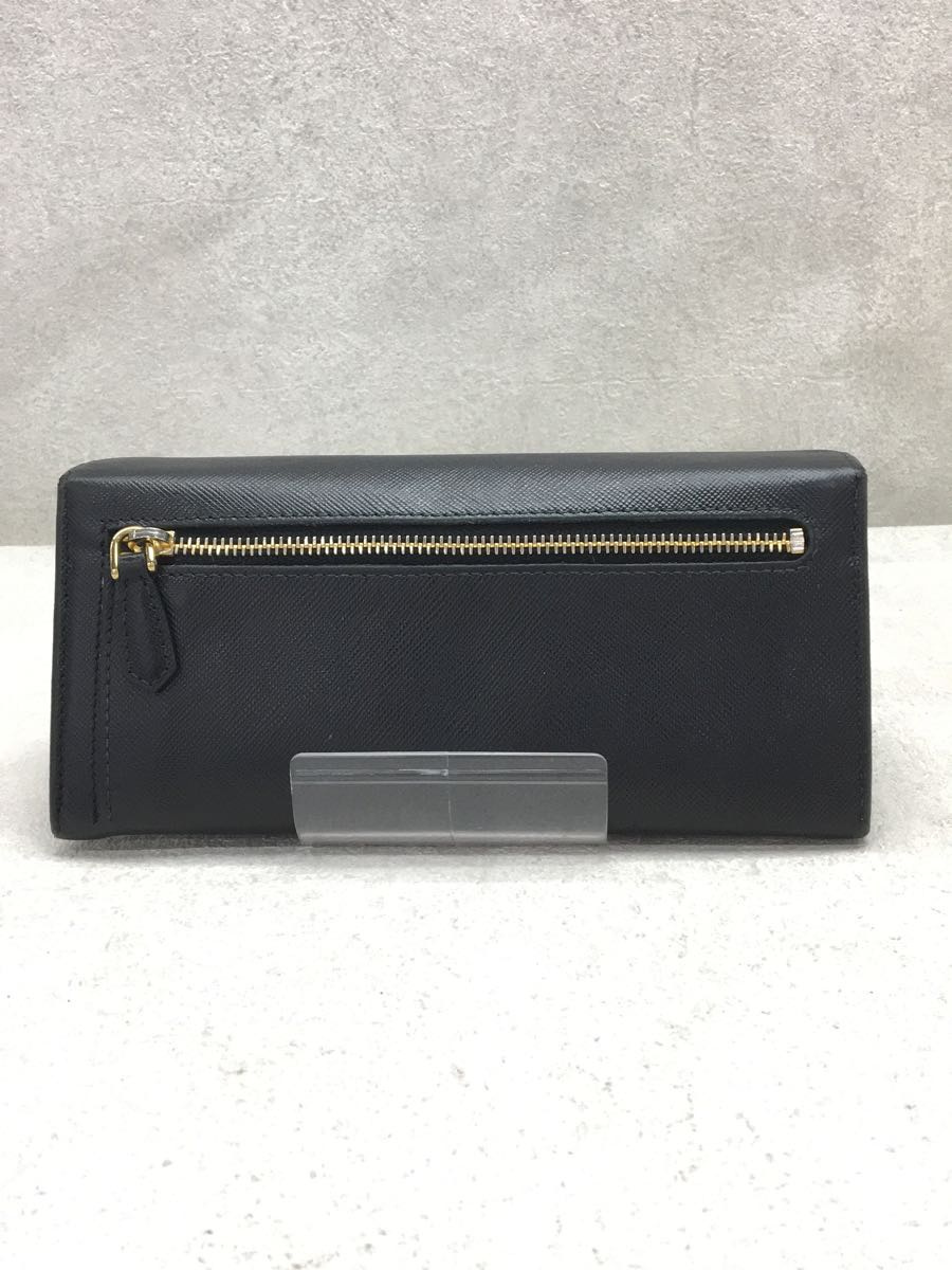 PRADA◆長財布/レザー/BLK/無地/レディース_画像2