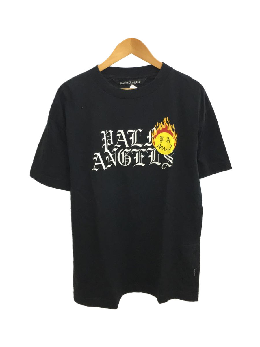 Palm Angels◆21SS/Burning Head LOGO T-Shirt/Tシャツ/XXL/コットン/BLK