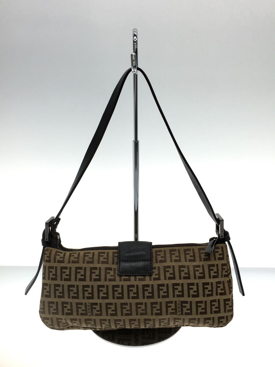 FENDI◇ズッカ柄/マンマバケット/ショルダーバッグ/キャンバス/BRW/総
