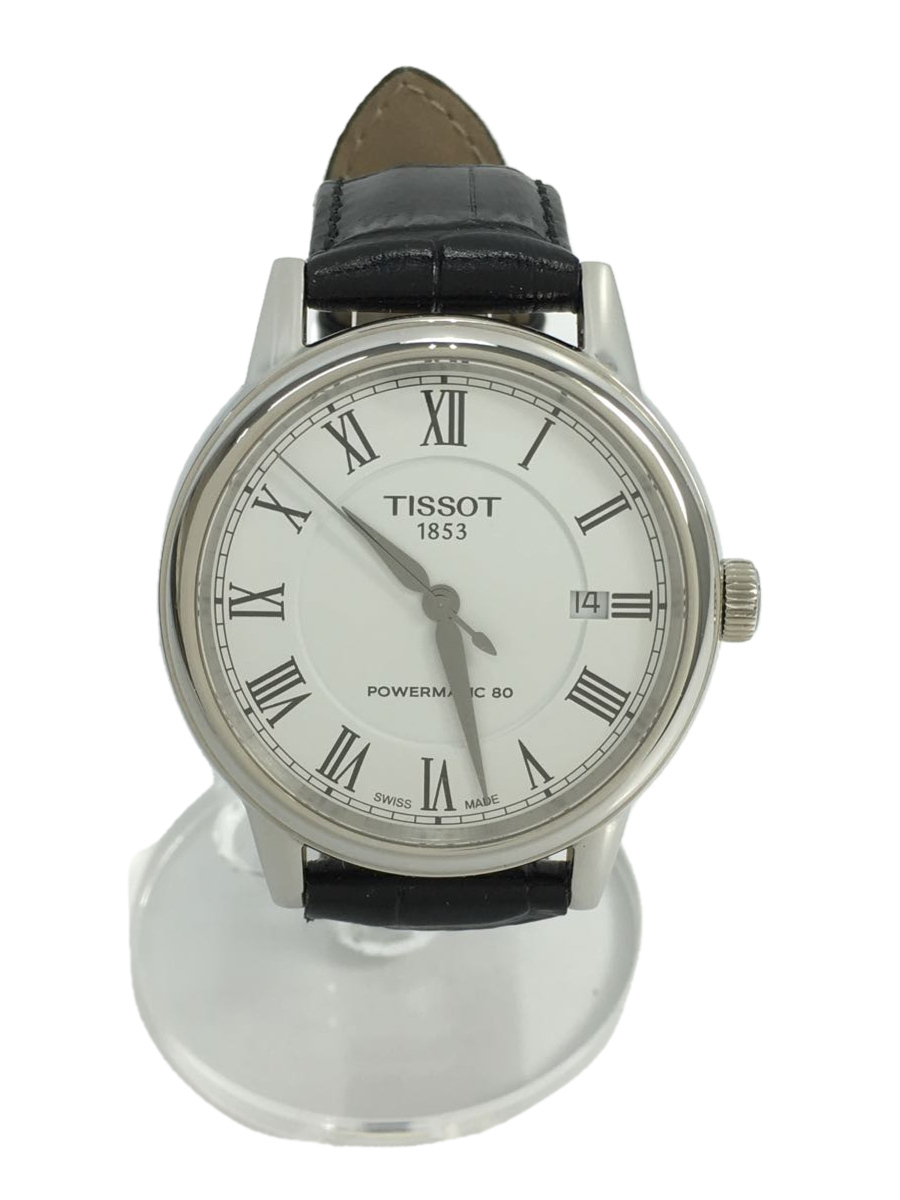 独特な店 TISSOT◇自動巻腕時計/アナログ/レザー/WHT/T085407 デイト