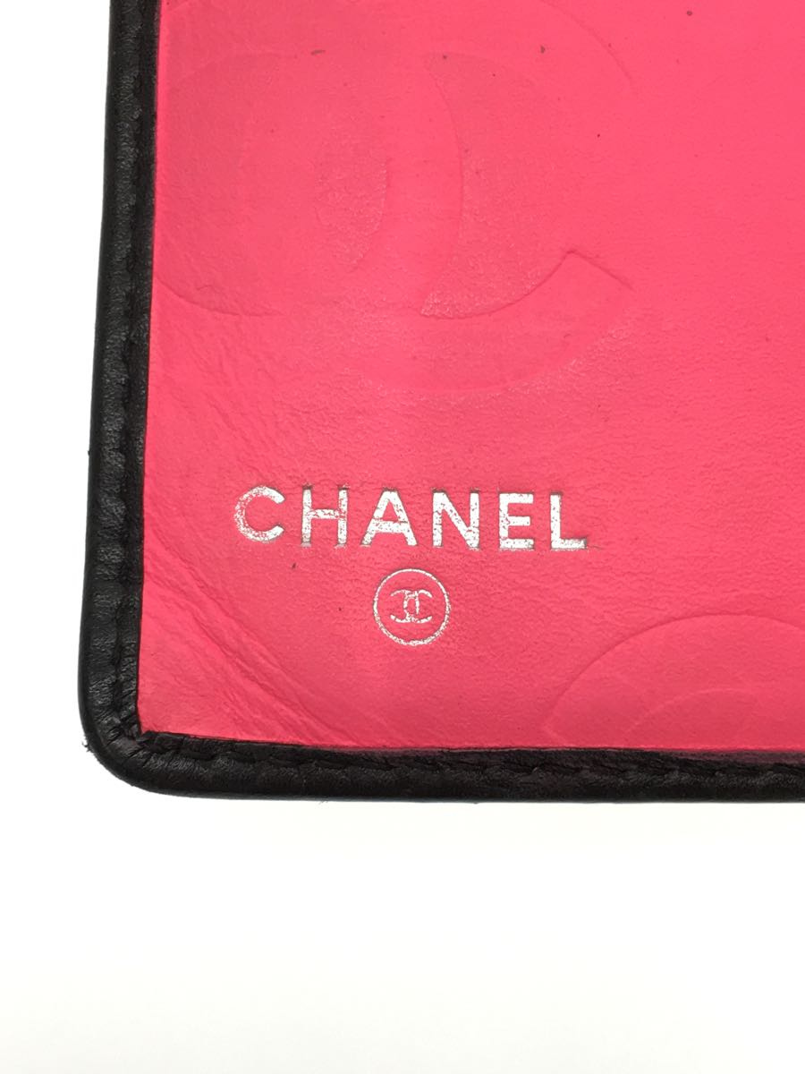 CHANEL◆カンボンライン/長財布/PVC/BLK/無地/レディース_画像3