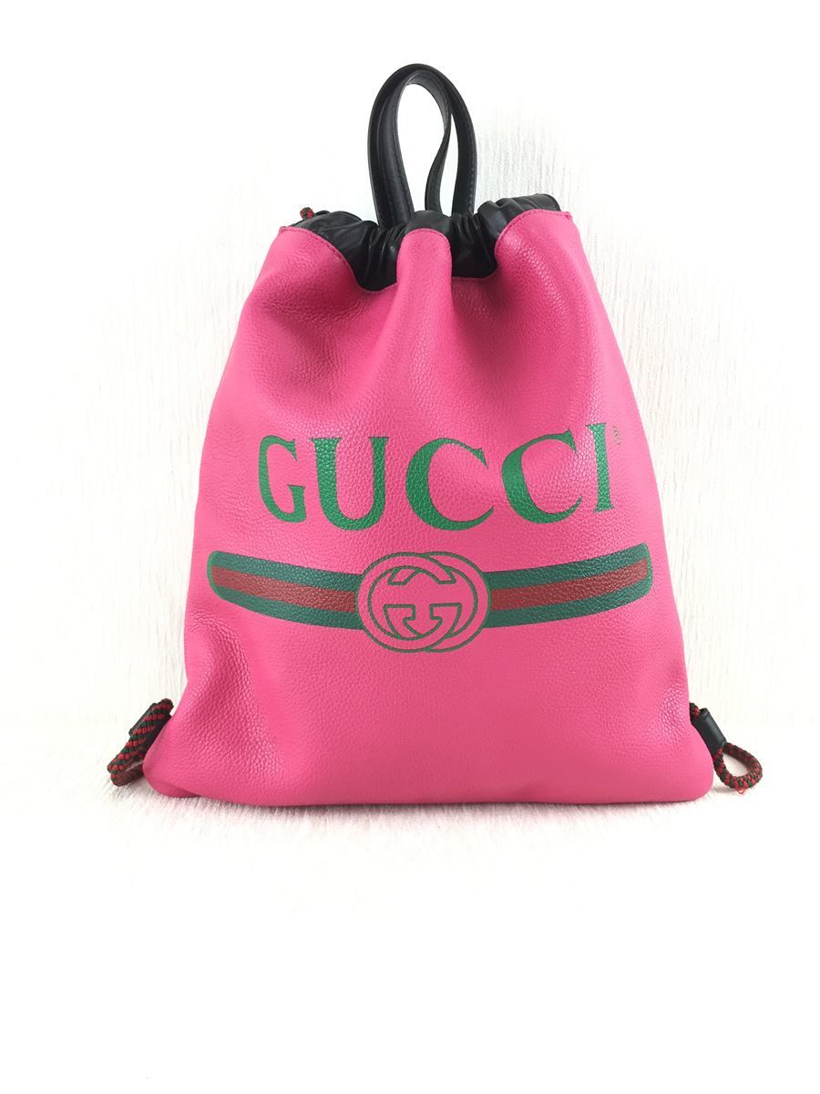 GUCCI◆バッグ/レザー/PNK_画像1