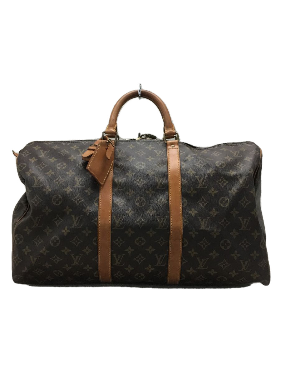 LOUIS VUITTON◇キーポル50_モノグラム_BRW/PVC/BRW-