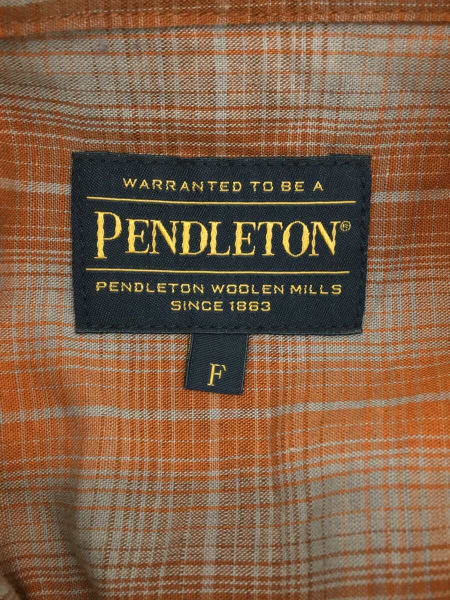 PENDLETON◆シャツワンピース/FREE/リネン/マルチカラー/チェック/0175-9304_画像3