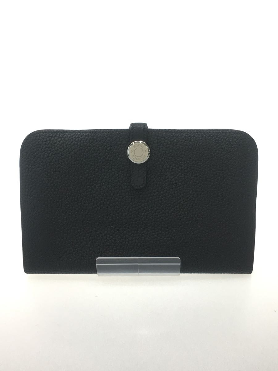 HERMES◆財布/レザー/BLK/メンズ