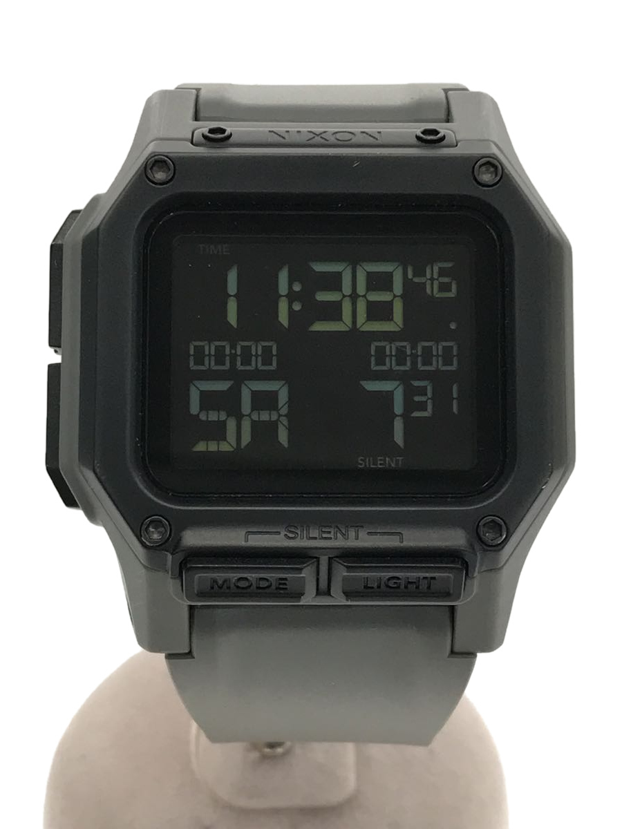 NIXON◆クォーツ腕時計/デジタル/ラバー/BLK/A1180 632-00/Regulus/レグルス_画像1