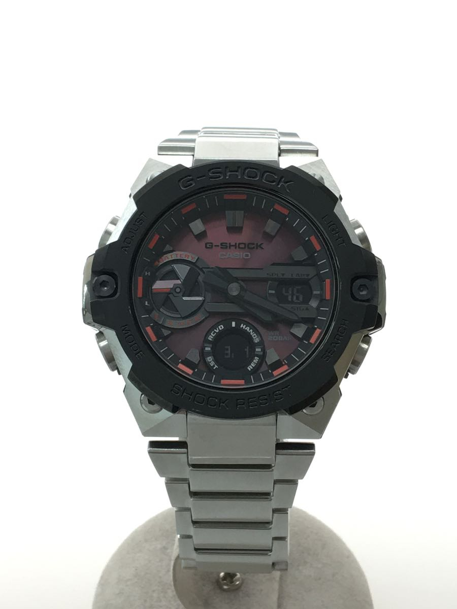 CASIO◇カシオ/ソーラー腕時計/G-SHOCK/アナログ/G-STEEL/SLV/GST