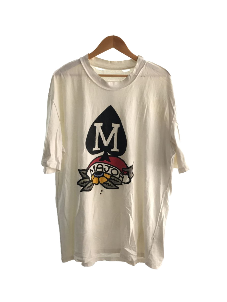 Maison Margiela◆M SPADE PRINT VINTAGE TEE/ヨゴレ有/Tシャツ/44/コットン/WHT