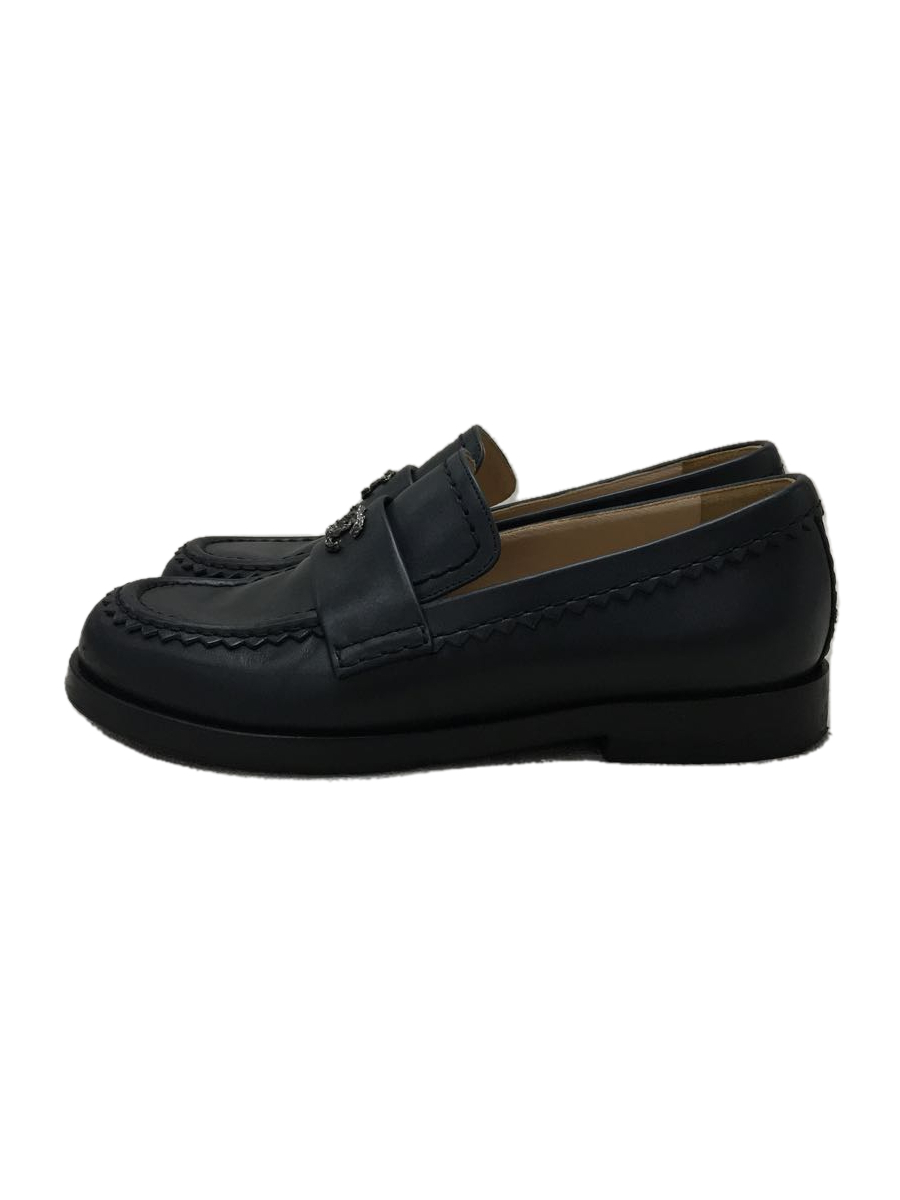 CHANEL* here Mark / Loafer /35/BLK/ leather 