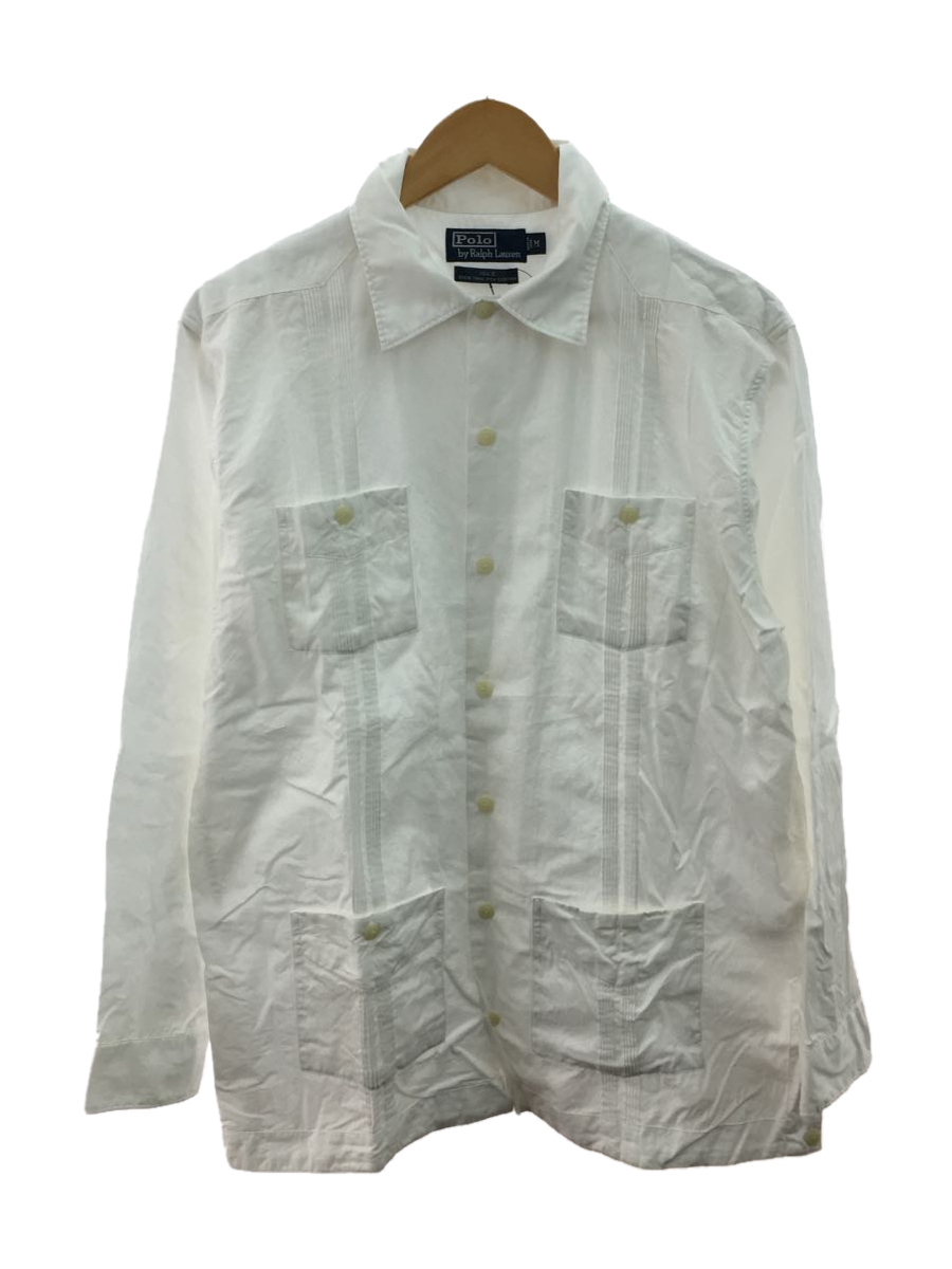 POLO RALPH LAUREN◇90S/ISLE/キューバシャツ/M/コットン/ホワイト/HS