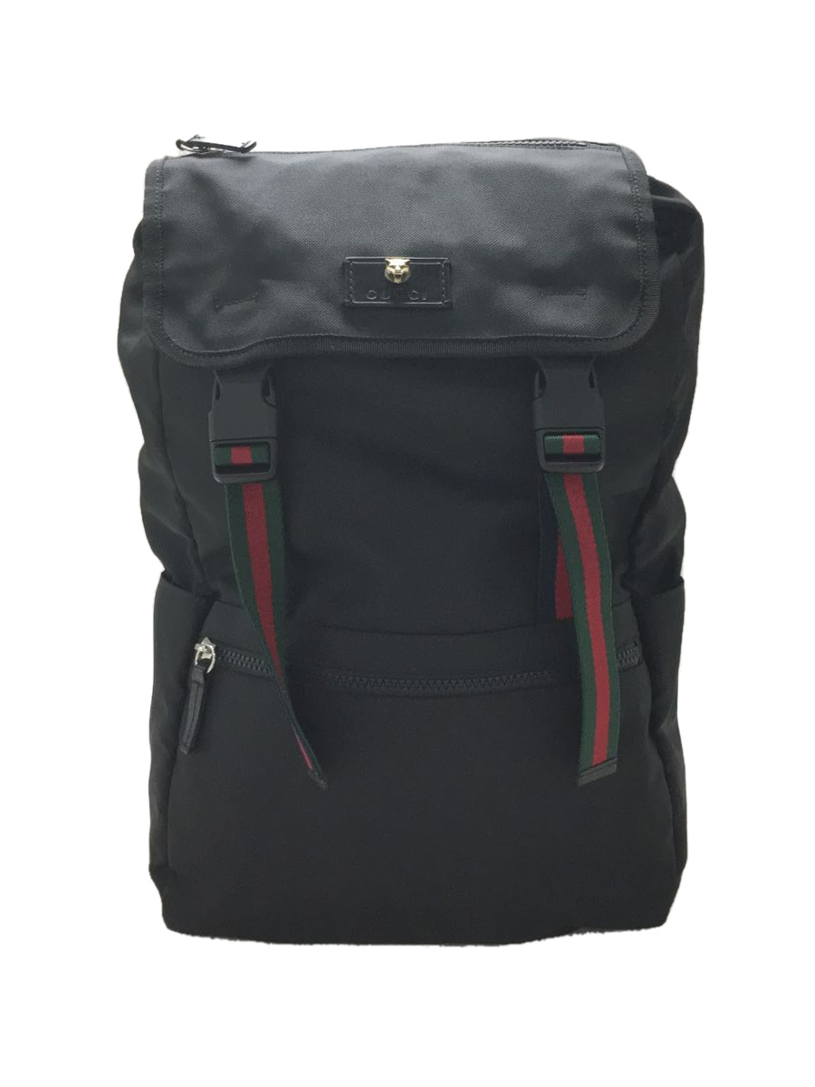 GUCCI◇グッチ/テクノキャンバス/タイガーヘッド/リュック/BLK/450982