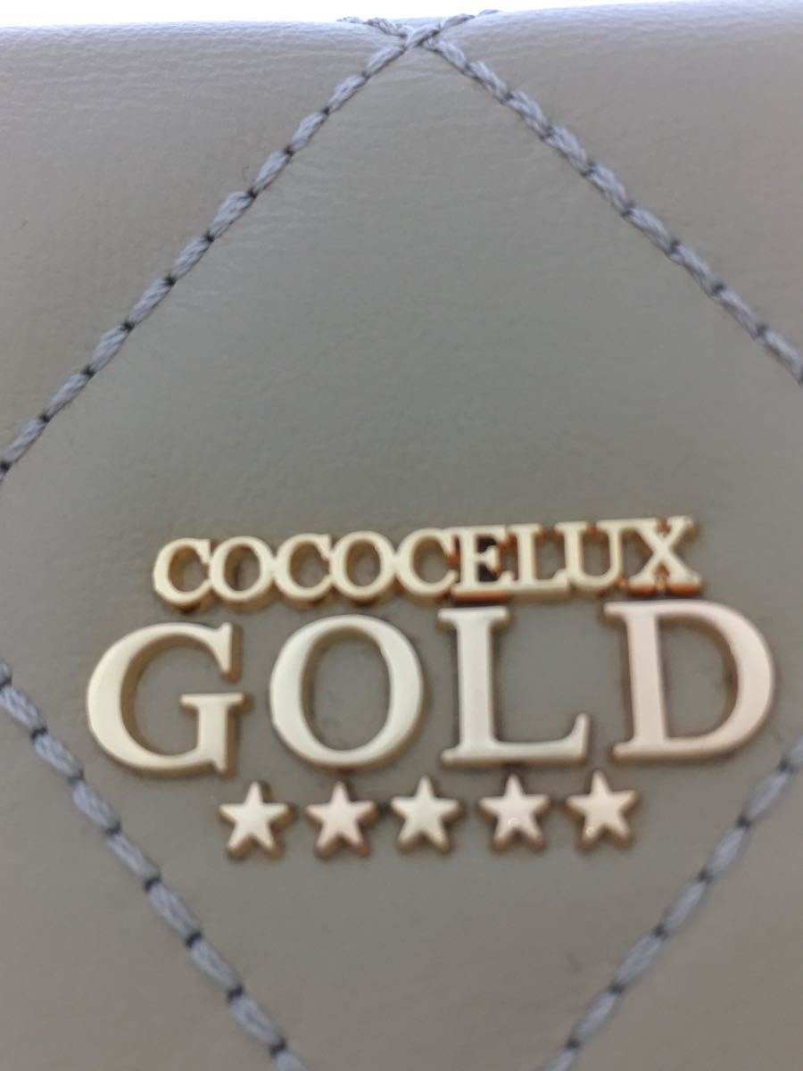 COCOCELUX GOLD◆3つ折り財布/牛革/GLD/レディース_画像3