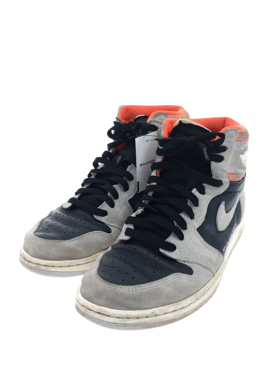 NIKE◆AIR JORDAN 1 RETRO HIGH OG/エアジョーダン1レトロハイ/ブラック/28cm/BLK_画像2