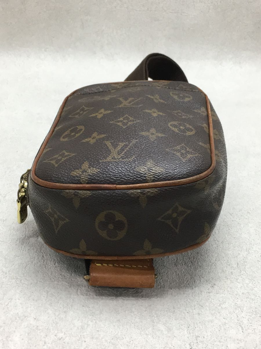 LOUIS VUITTON* pochette * gun ju_ monogram canvas /PVC/BRW