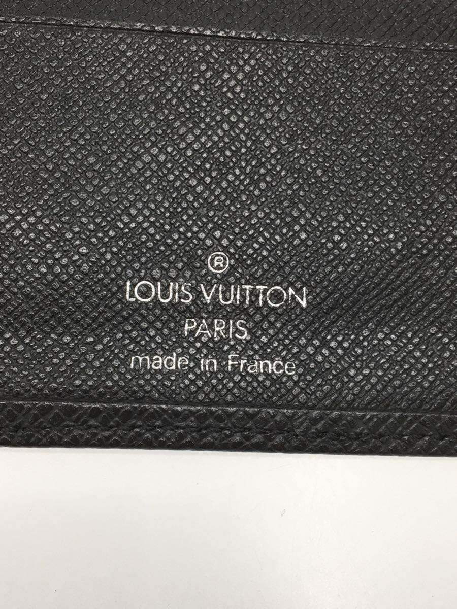 LOUIS VUITTON◆LOUIS VUITTON/2つ折り財布/レザー/BLK/無地/黒_画像3