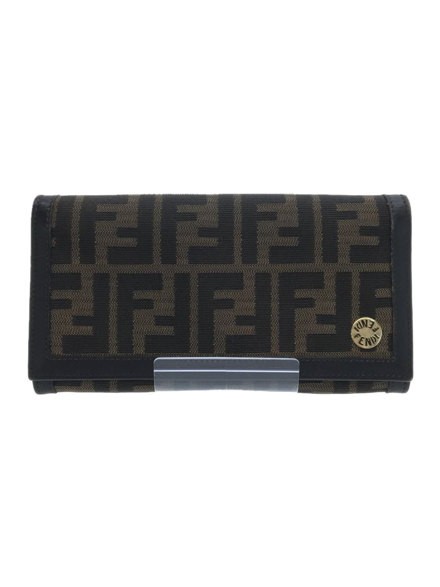 経典 FENDI◆ズッカ/長財布/キャンバス/CML/総柄/レディース/8M0000 長財布（小銭入れあり）