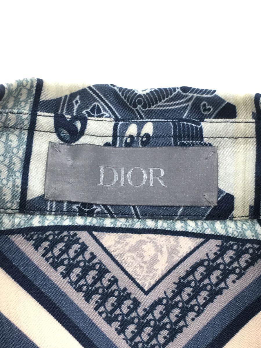 Dior HOMME◇KENNY SCHARF/21AW/半袖シャツ/シルク/ネイビー/総柄/シミ
