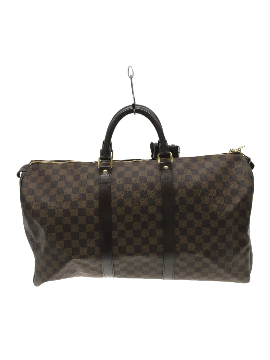 LOUIS VUITTON◇キーポル・バンドリエール45_ダミエ・エベヌ_BRW/PVC