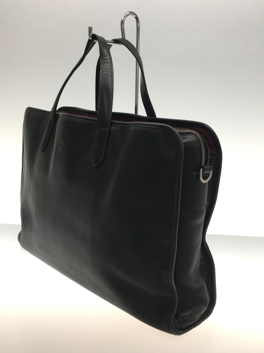 LOEWE◆2WAY/ブリーフケース/レザー/BLK_画像2