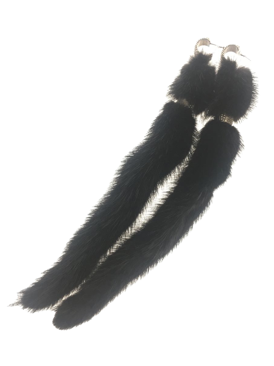 【2022年製 新品】 SAINT LAURENT◆Y30R68110/ANIMALIER/2021SS/ピアス/ミンク/真鍮/BLK/ファー/アクセサリー その他 【2022年製 新品】 SAINT LAURENT◆Y30R68110/ANIMALIER/2021SS/ピアス/ミンク/真鍮/BLK/ファー/アクセサリー その他