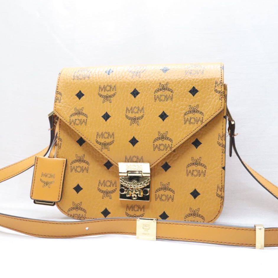 【極美品】MCM エムシーエム CELINE ヴィセトス PVC Tracy ショルダーバッグ マカダム柄 レザー ロゴ セリーヌ ベージュ ゴールド金具 トリオンフ ロゴ金具 ショルダーバッグ クロスボディ 斜めがけ ブラゾン PVC レザー ブラウン