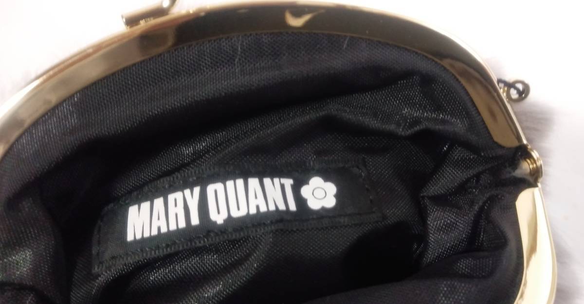 新品マリークワントMARY QUANT★ラウンドファー がま口ポーチ 化粧ポーチ /ふわふわ_画像5