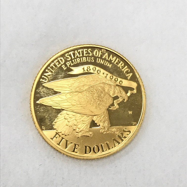 【BCAD3060】1995年　アメリカ　アトランタオリンピック記念金貨　5ドル　イーグル　8.3g