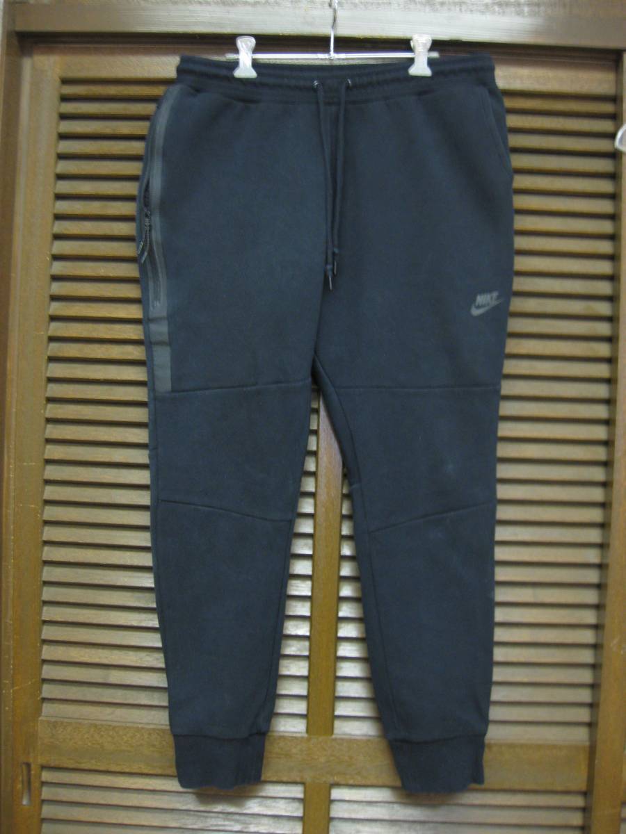 NIKE TECH FLEECE PANTS XL 黒 USED ナイキ テック フリースパンツ 汚れ破れ有り_画像1